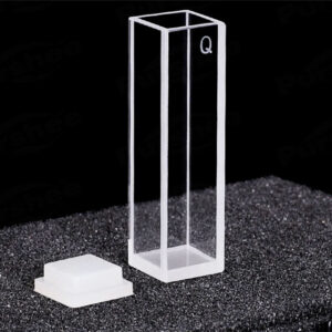 Standard quartz fluorescence cuvette cell with lid(10mm) four surfaces are transparent High transmittance